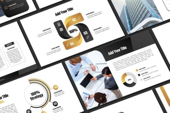 Black and Gold Powerpoint Template: Command the Room with Modern Sophistication