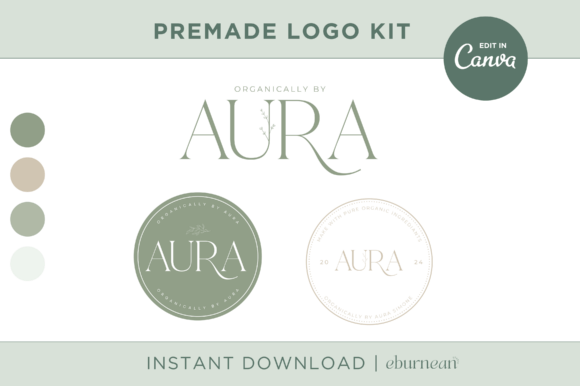 Botanical Sage Logo Template Kit: Design a Cohesive Brand