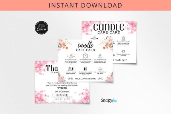 Candle Care Card Editable Template: Elevate Your Brand Presentation
