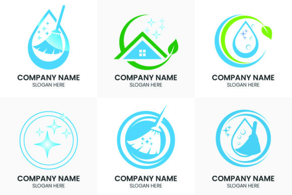 Clean Branding Starts Here: The Cleaning Logo Template Vector Symbol Set