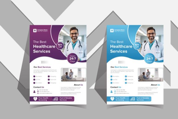 Gradient Hospital Flyer Template Design: Modern Visual Communication