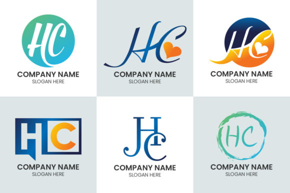 H C Letter Logo Set: A Modern Typography Template