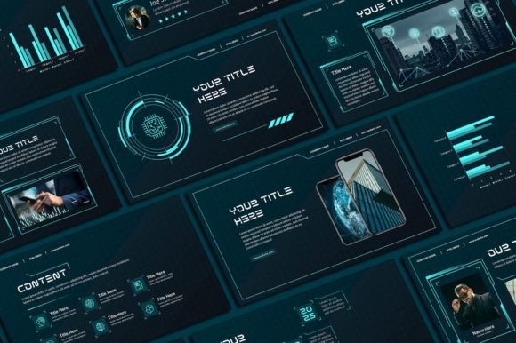 Hologram Technology Powerpoint Template: Futuristic Slides