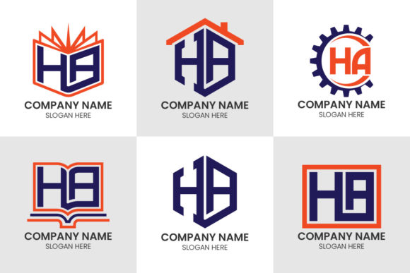 Initial Letter H A Logo Set: Crafting a Modern Monogram