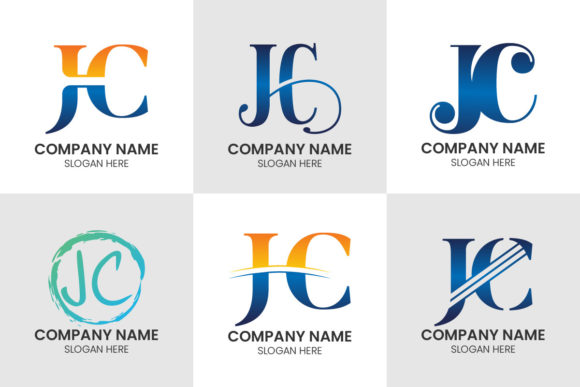 Initial Letter J C Logo Set: A Modern Typography Template