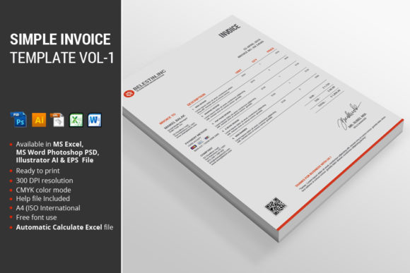 Simple Invoice Template Vol-1: Streamlining Your Business Paperwork