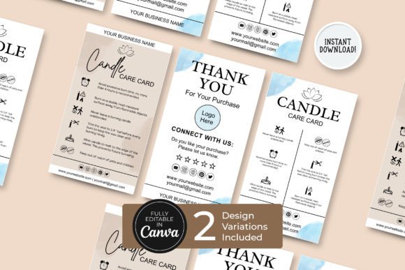 Simplify Your Candle Business with Editable Care Cards