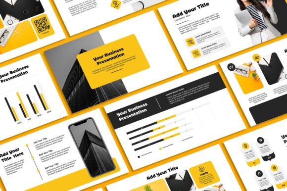 Unlock Professional Impact with Black Yellow Powerpoint Template